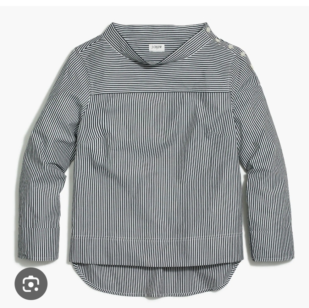 J.Crew Striped Long Sleeve Blouse Black And White Size 2